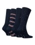 Tommy Hilfiger 701224441-001 Ανδρικές Κάλτσες 4τεμ. σε Συσκευασία Δώρου ΜΠΛΕ ΣΚΟΥΡΟ
